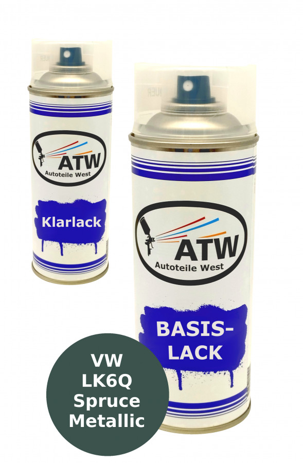 Autolack für VW LK6Q Spruce Metallic+400ml Klarlack Set